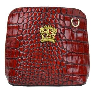 Pratisi Leather Croc Embossed crossbody